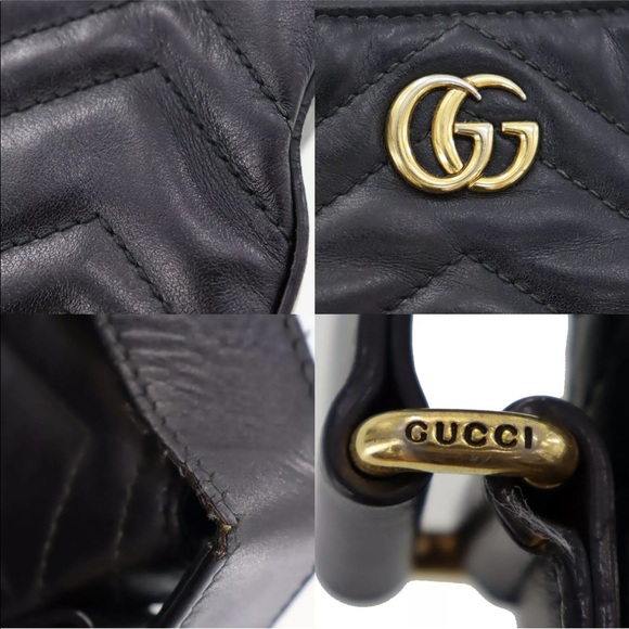 Authentic Gucci Marmont black leather crossbody bag - Picture 6 of 12